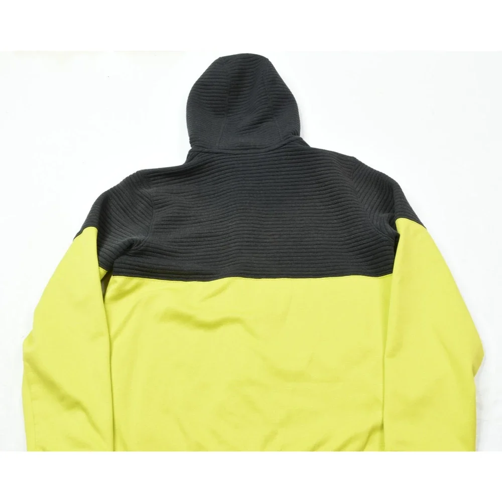 The North Face Fleece Jacket Mens Medium Black Green Long Sleeve Full-Zip Hood